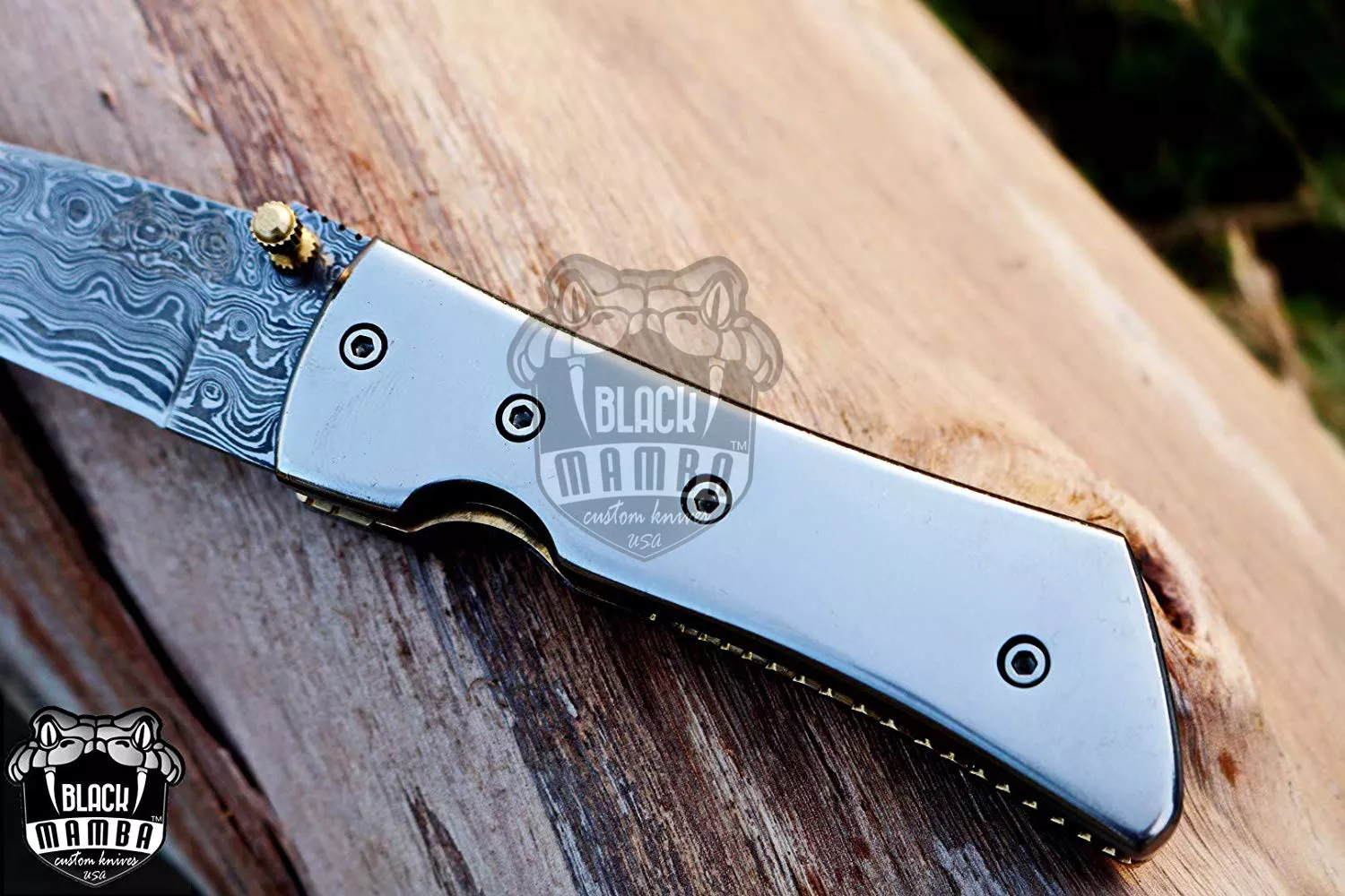 Altus Titanium – Damascus Folding Pocket Knife, 7″ Overall - view 4