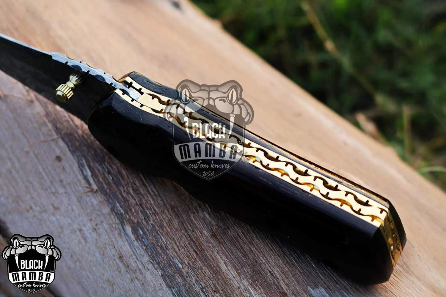 Indigo Snake – Damascus Folding Pocket Knife - view 5