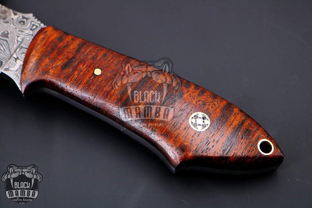 BMK-154 Wakizashi Knife 8.2 Inches Long 4 Inches Blade 7 Ounces Damascus Steel Fixed Blade Hunting Knife Damascus Skinner Knife Handmade Black Mamba Knives USA Made - Image 6