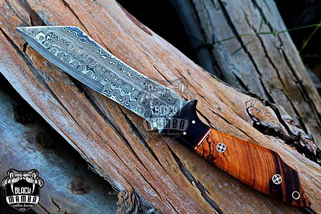 BMK-118 Aokigahara Damascus Tanto Knife 12 Inches Long 7 Inches Blade 12 Ounce Damascus Fixed Blade Hunting Knife Tanto Knife Damascus Hand Made Word Class Knives USA Made - Image 3