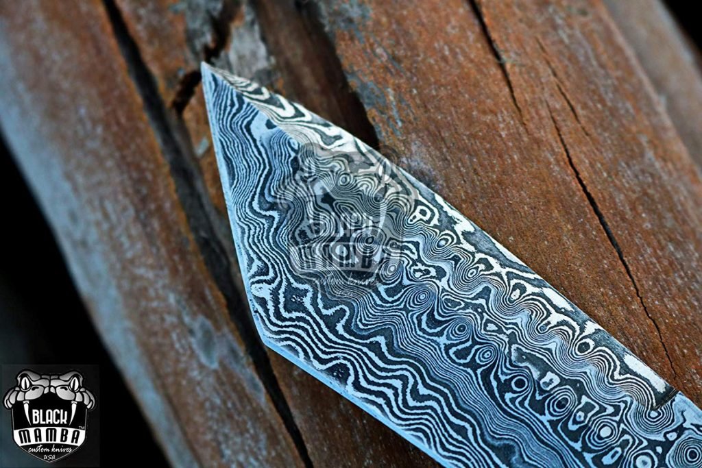 BMK-118 Aokigahara Damascus Tanto Knife 12 Inches Long 7 Inches Blade 12 Ounce Damascus Fixed Blade Hunting Knife Tanto Knife Damascus Hand Made Word Class Knives USA Made - Image 5