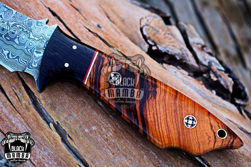 BMK-118 Aokigahara Damascus Tanto Knife 12 Inches Long 7 Inches Blade 12 Ounce Damascus Fixed Blade Hunting Knife Tanto Knife Damascus Hand Made Word Class Knives USA Made - Image 6