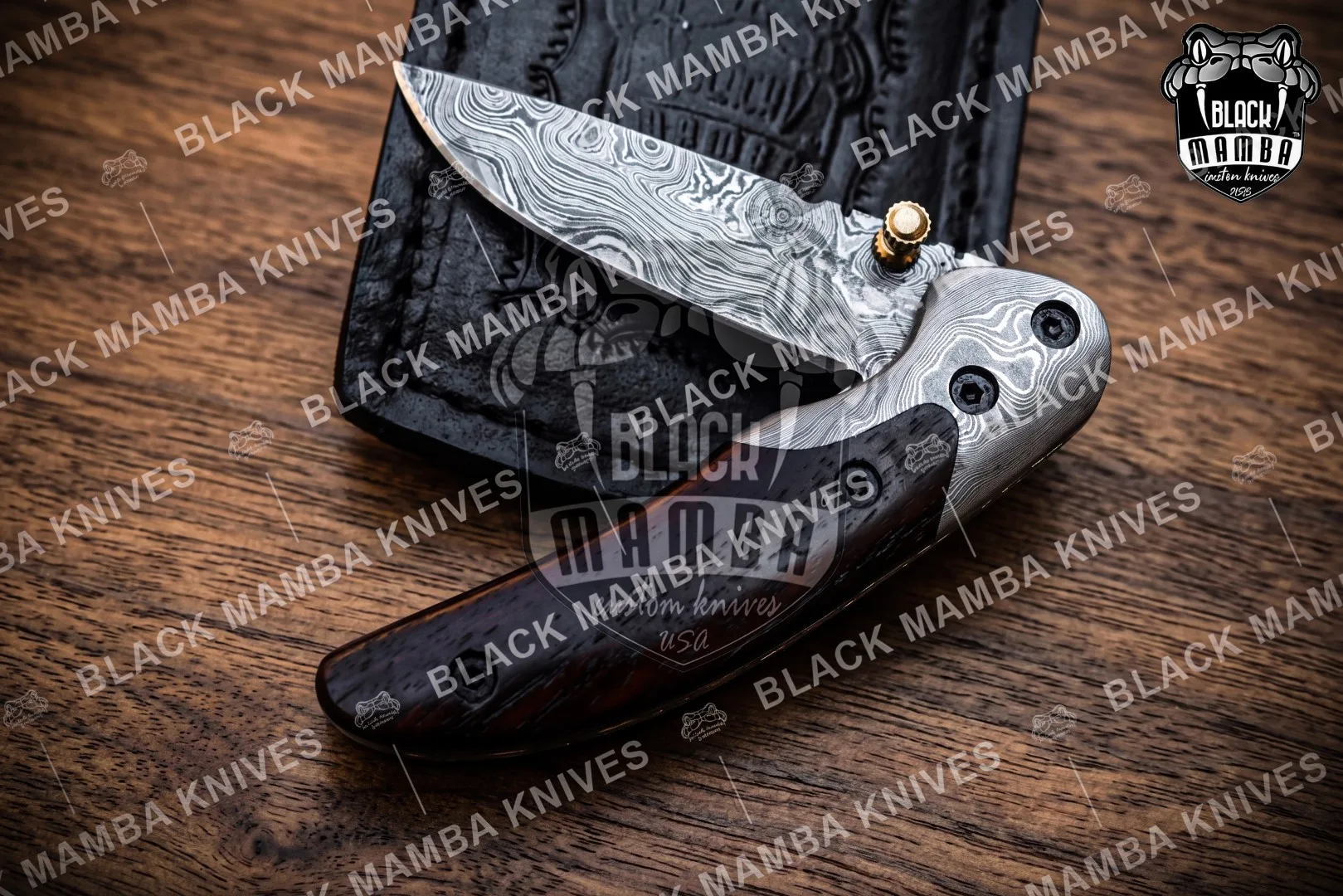 Fallen - Damascus Folding Pocket Knife, 6″ Overall - view 3