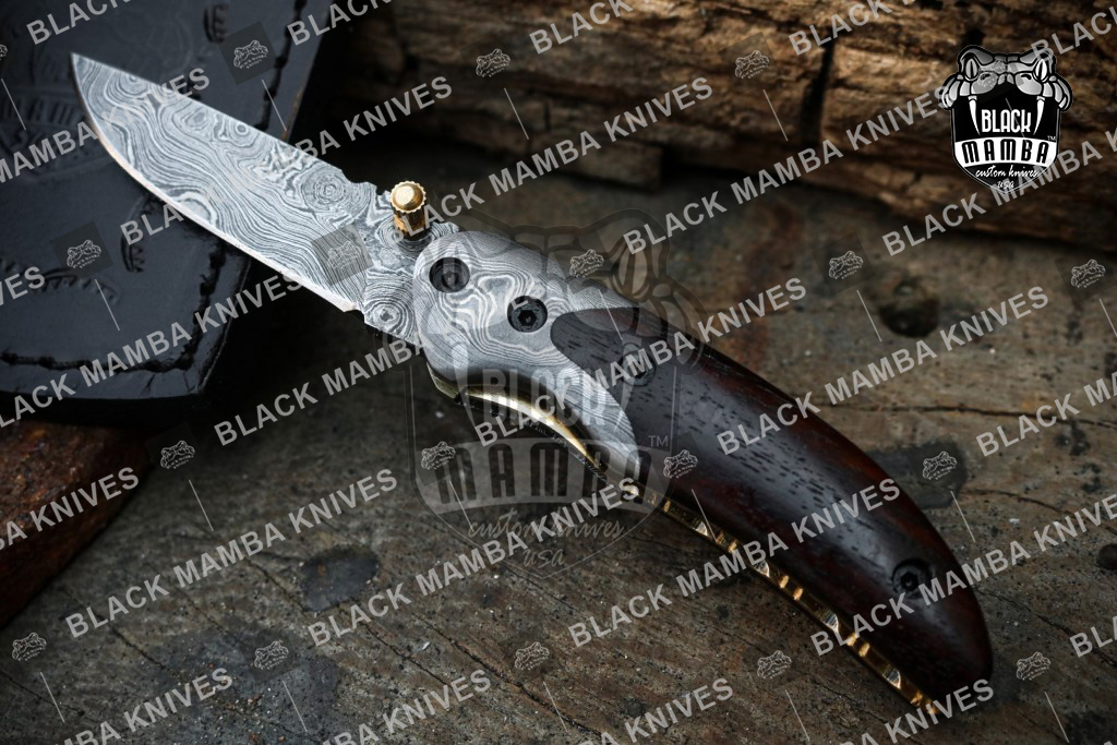 BMK-120 Fallen 3 Inches Blade Damascus folding Pocket knife USA made