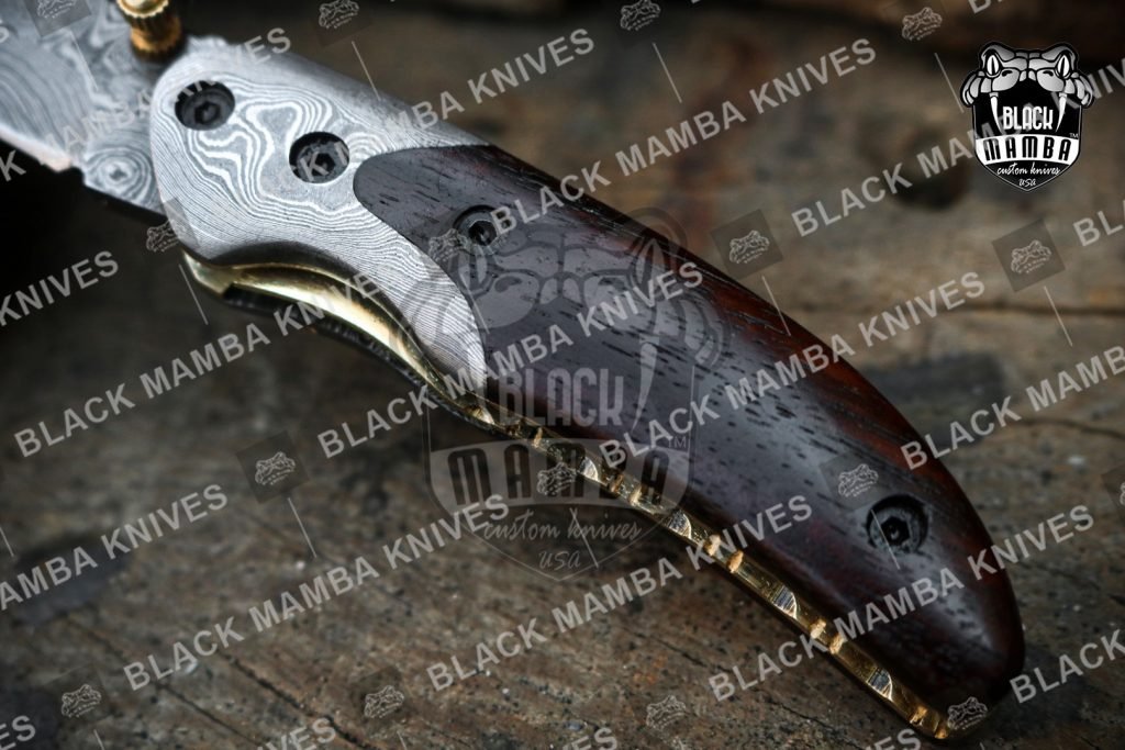 BLACK MAMBA KNIVES BMK-120 Fallen 3 Inches Blade Damascus folding Pocket Knife Hunting tool USA Made - Image 8