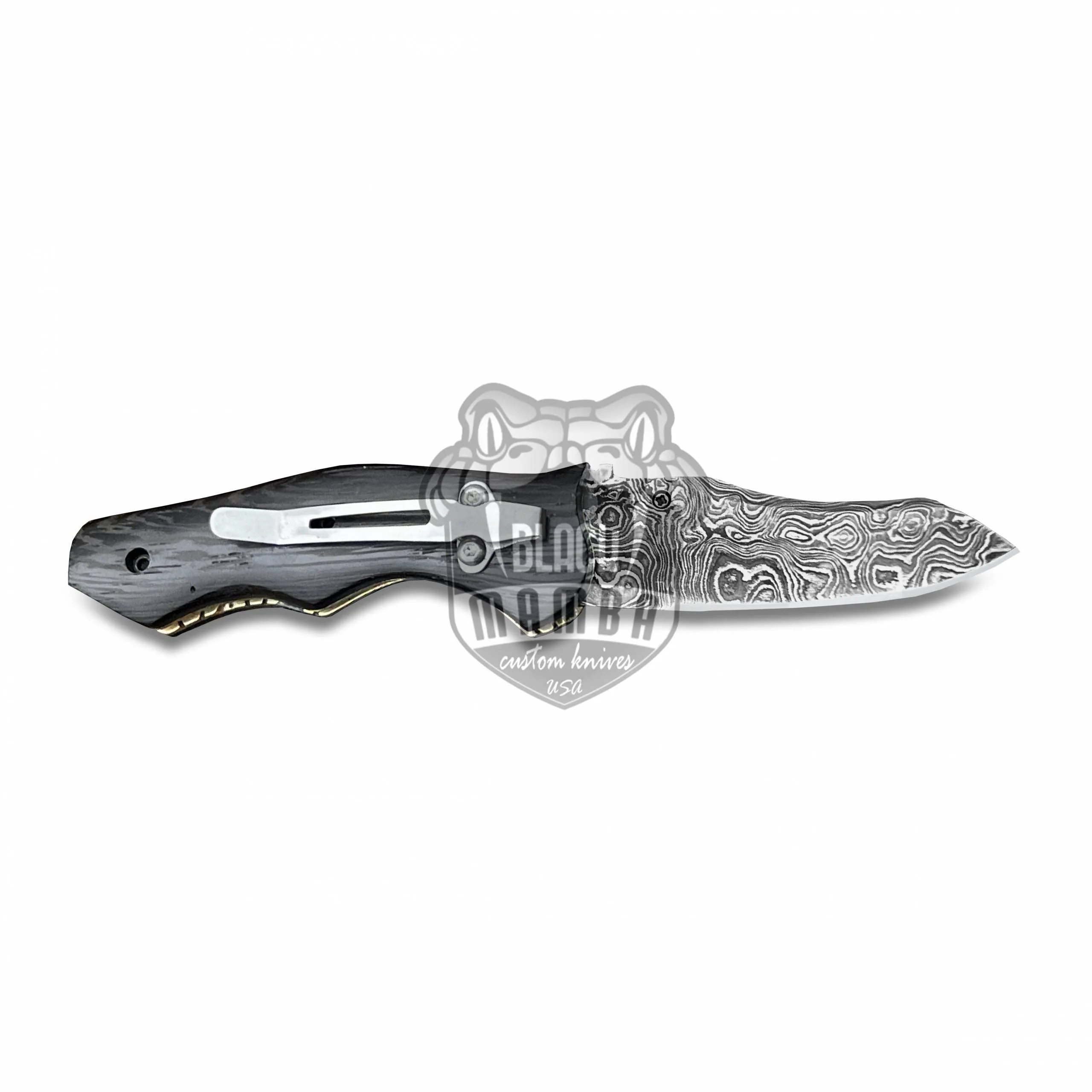 Eastern Racer – Damascus Folding Pocket Knife, 7″ Overall - view 4