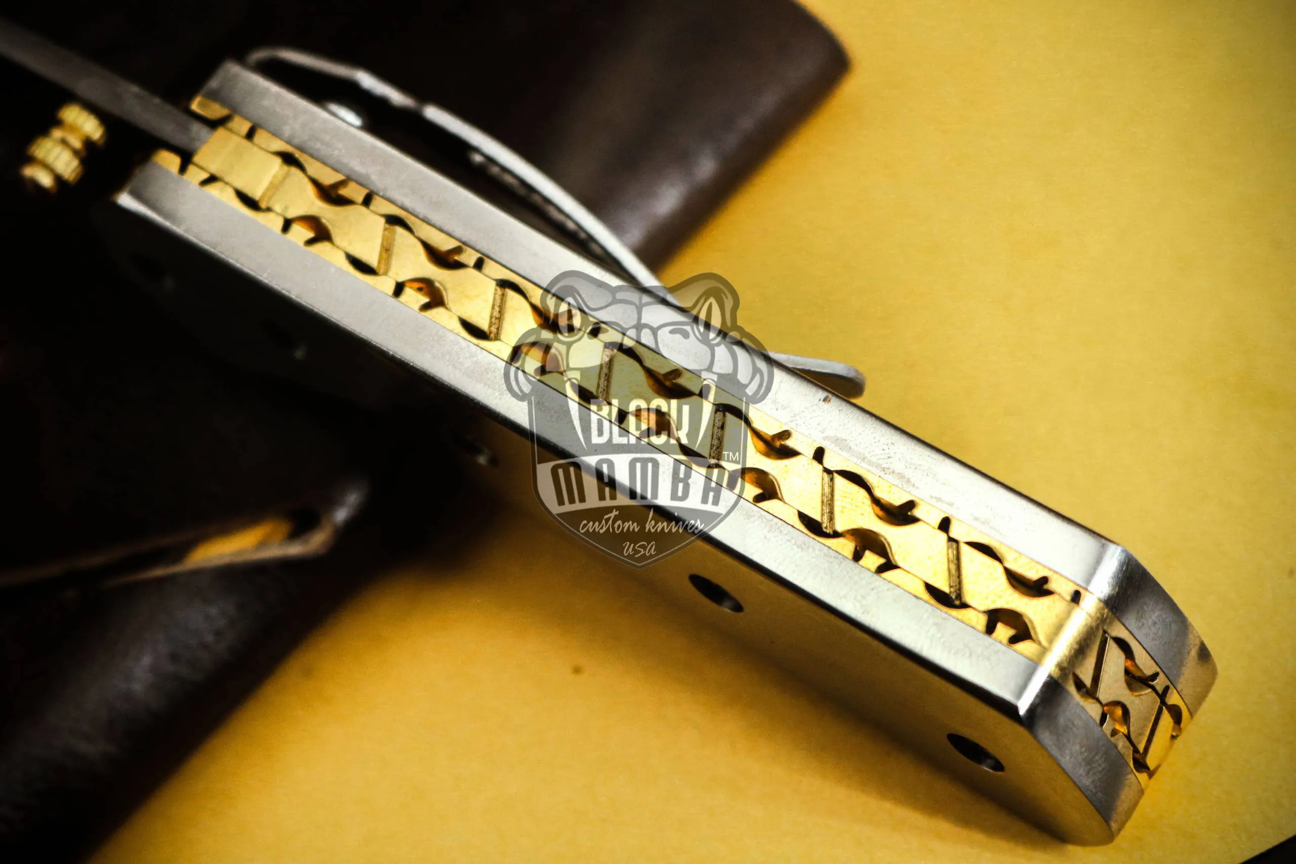 Bumble Bee Titanium – Damascus Folding Pocket Knife, 7″ Overall - view 13