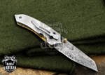 Bmk-425 Saturn Titanium Pocket Knife 7 in Long 3 in Blade 5 Ounce Damascus Pocket Knife Tanto Folding Knife with Titanium Handle Hand Made World Class Knives USA Made