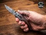 Fallen - Damascus Folding Pocket Knife, 6″ Overall