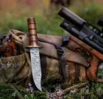 Ka-bar - Damascus Bowie Knife, 12″ Overall