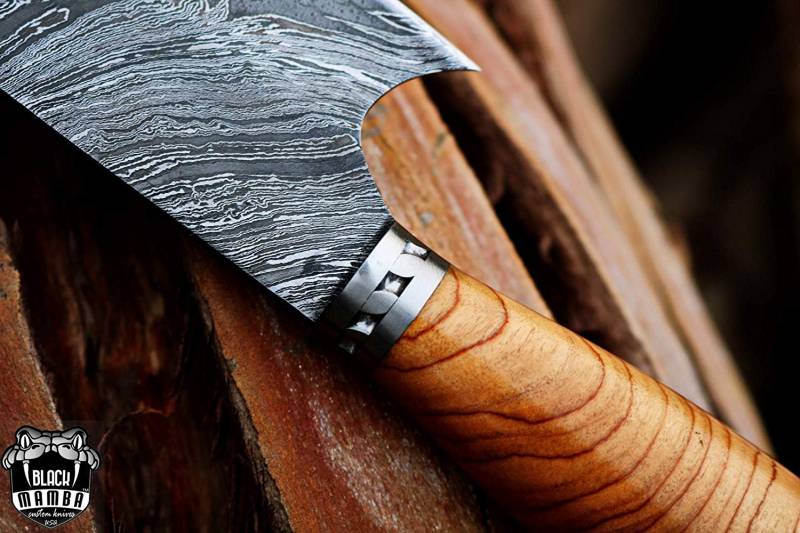 BMK-113-OL Yellowfin Chef Knife 13″ Long 8 “Blade ” 10 oz Razor Sharp Hand Made Damascus Chef Knives Kitchen Knives Black Mamba Hand Made World Class Knives - Image 6