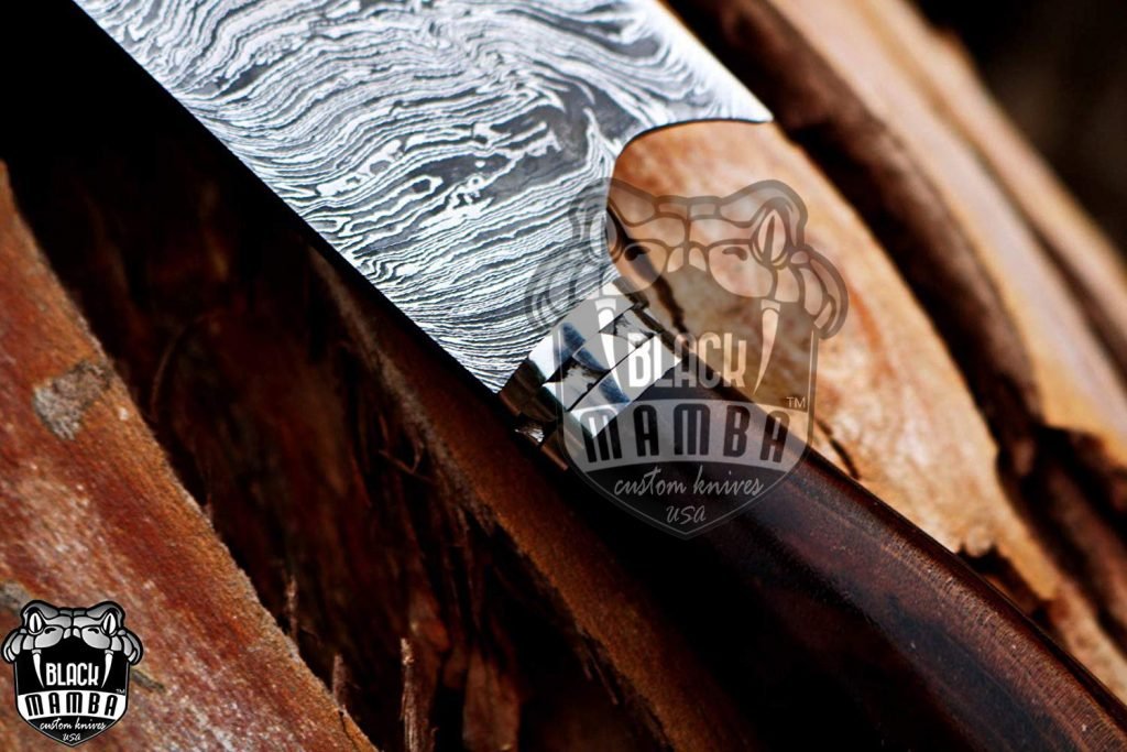 BMK-113-W Brown Trout Chef Knife 13.5″ Long 8.2 “Blade ” 9.1 oz Razor Sharp Hand Made Damascus Steel Chef Knives Black Mamba Hand Made World Class Knives Made in USA - Image 5
