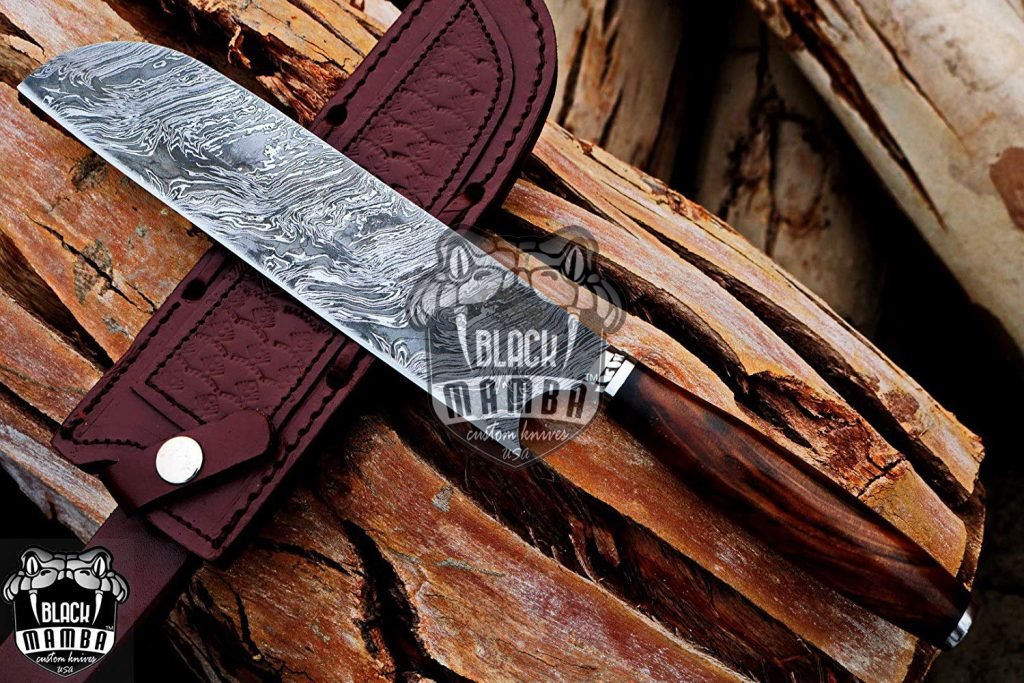 BMK-113-W Brown Trout Chef Knife 13.5″ Long 8.2 “Blade ” 9.1 oz Razor Sharp Hand Made Damascus Steel Chef Knives Black Mamba Hand Made World Class Knives Made in USA - Image 10