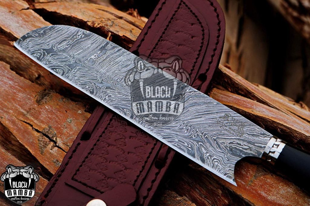 BMK-113-BL Sable Fish Chef Knife13.5″ Long 8.2 “Blade ” 9.1 oz Razor Sharp Hand Made Damascus Steel Chef Knives Black Mamba Hand Made World Class Knives Made in USA - Image 5