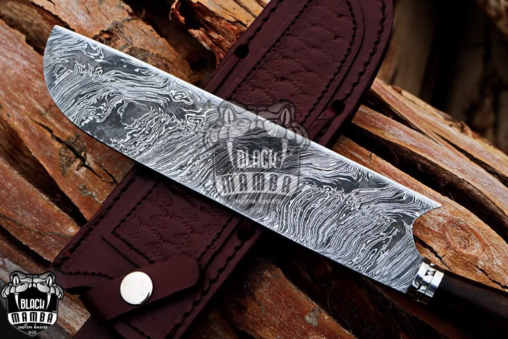 BMK-113-W Brown Trout Chef Knife 13.5″ Long 8.2 “Blade ” 9.1 oz Razor Sharp Hand Made Damascus Steel Chef Knives Black Mamba Hand Made World Class Knives Made in USA - Image 8