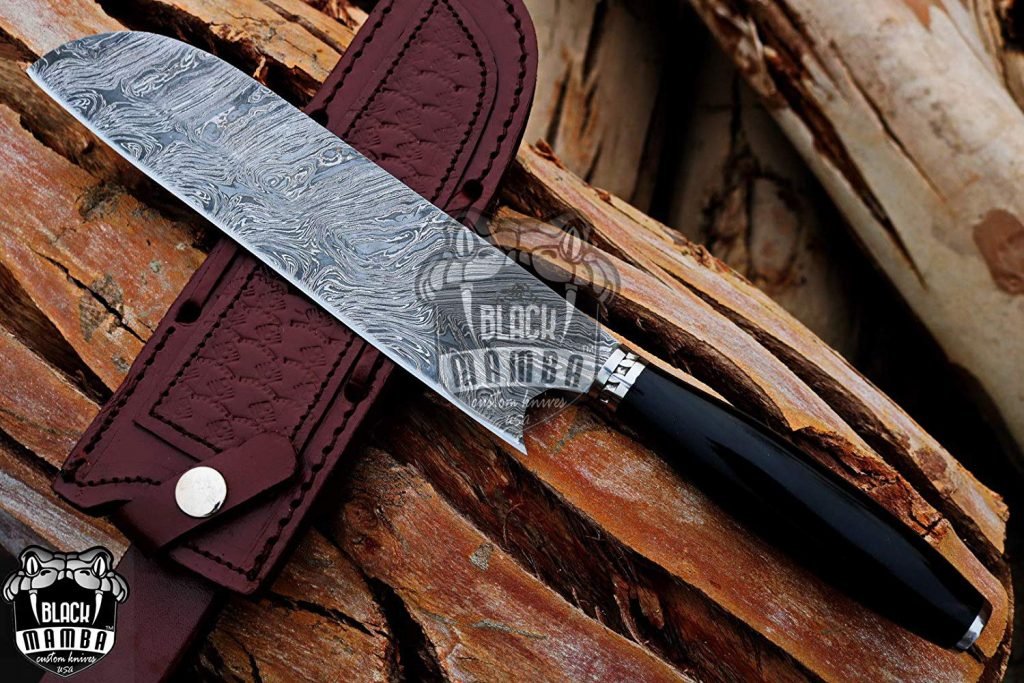 BMK-113-BL Sable Fish Chef Knife13.5″ Long 8.2 “Blade ” 9.1 oz Razor Sharp Hand Made Damascus Steel Chef Knives Black Mamba Hand Made World Class Knives Made in USA - Image 6