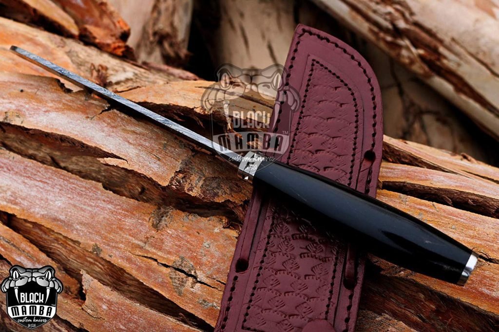 BMK-113-BL Sable Fish Chef Knife13.5″ Long 8.2 “Blade ” 9.1 oz Razor Sharp Hand Made Damascus Steel Chef Knives Black Mamba Hand Made World Class Knives Made in USA - Image 8