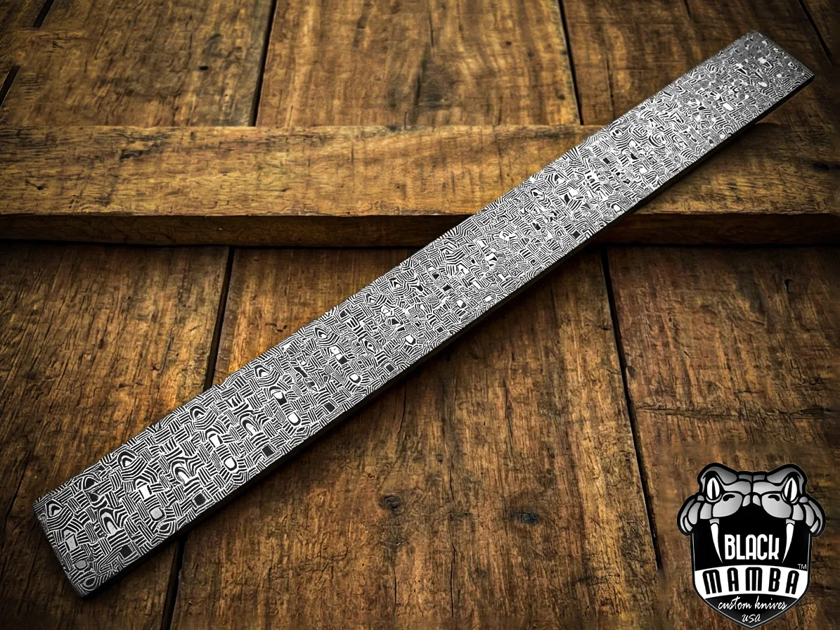 Mosiac - Damascus Hunting Knife, 12″ Overall - view 3