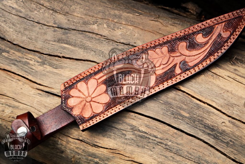 BMK-1005-LQ-MH RED DRAGON SLAYER Knife 17.5″ Long 11″Blade ” 22.9 oz Damascus Fixed Blade Hunting  Bowie Knife WITH Mammoth handle Black mamba Hand Made World Class knives USA made - Image 2