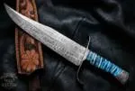 Azure Dragon Bowie - Damascus Bowie Knife, 16″ Overall