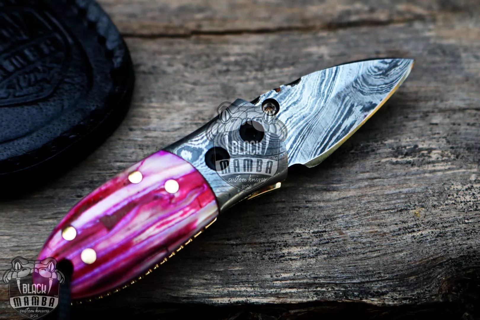 Pink Tsetse Fly - Damascus Neck Knife, 3″ Overall - view 7