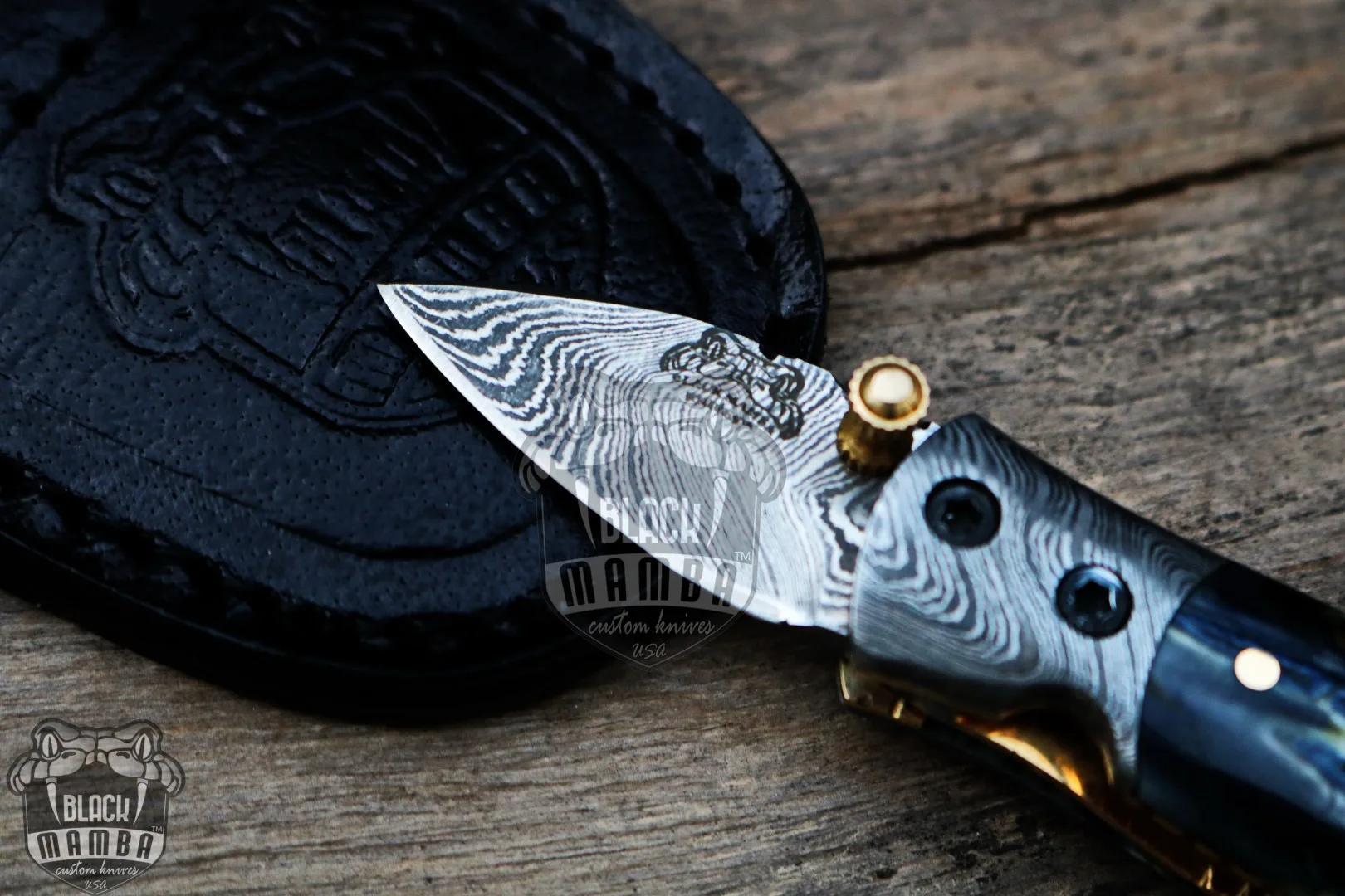 Black Tsetse Fly - Damascus Neck Knife, 3″ Overall - view 4