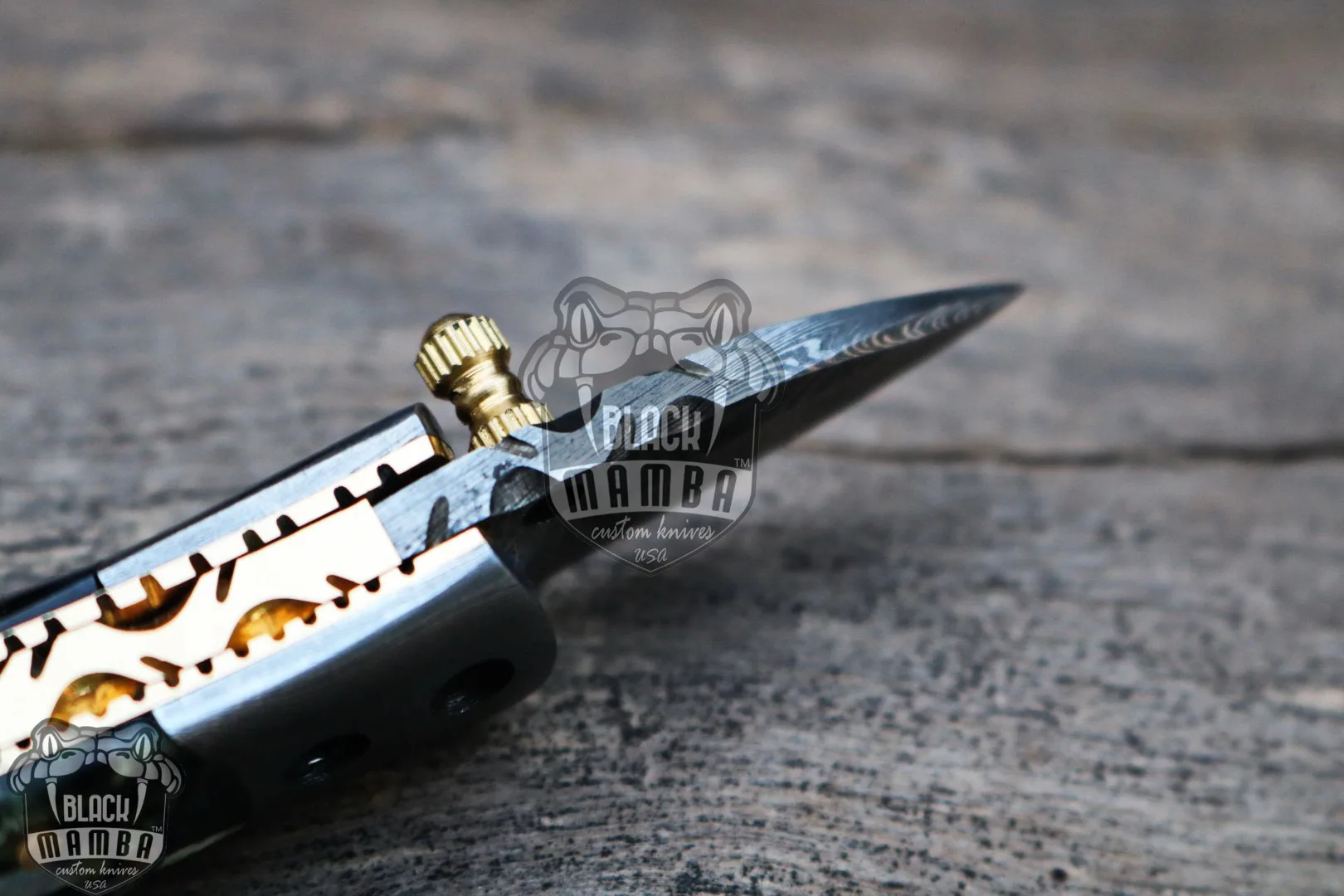 Black Tsetse Fly - Damascus Neck Knife, 3″ Overall - view 8