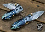 Black Tsetse Fly - Damascus Neck Knife, 3″ Overall