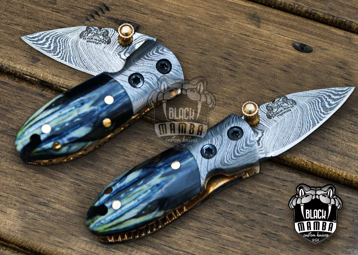 Black Tsetse Fly - Damascus Neck Knife, 3″ Overall