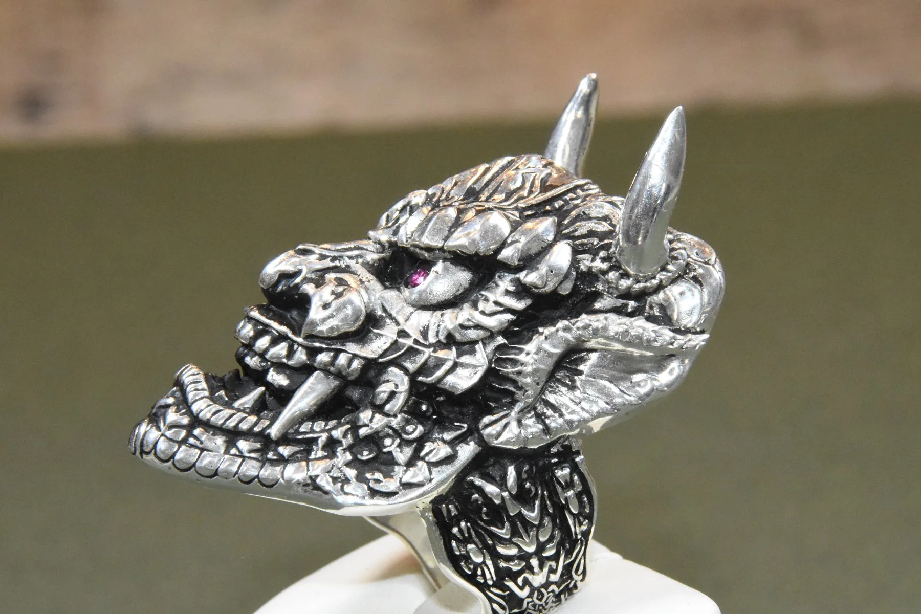 Akuma – Handmade Damascus Steel Men’s Ring - view 6