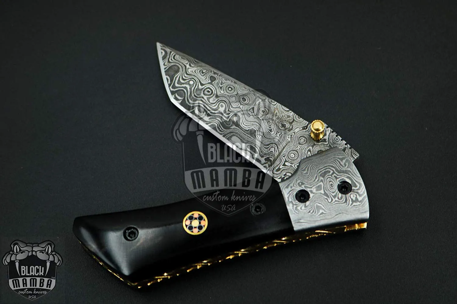 Beetle – Damascus Folding Pocket Knife, 7″ Overall - view 2