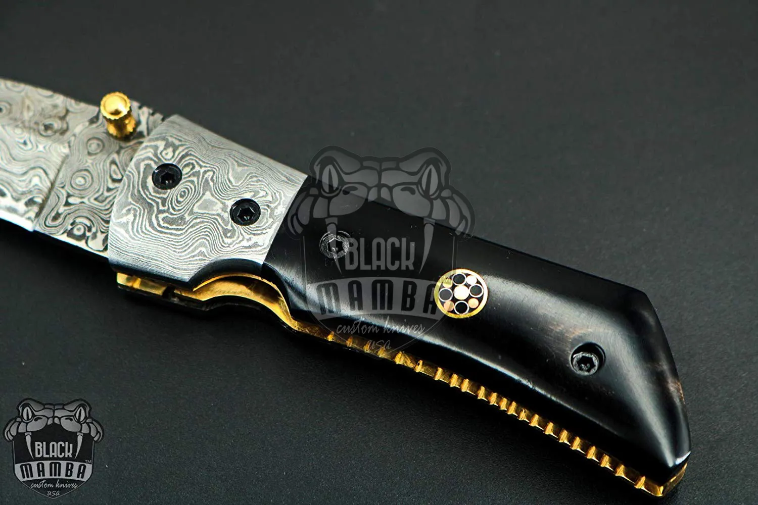 Beetle – Damascus Folding Pocket Knife, 7″ Overall - view 3