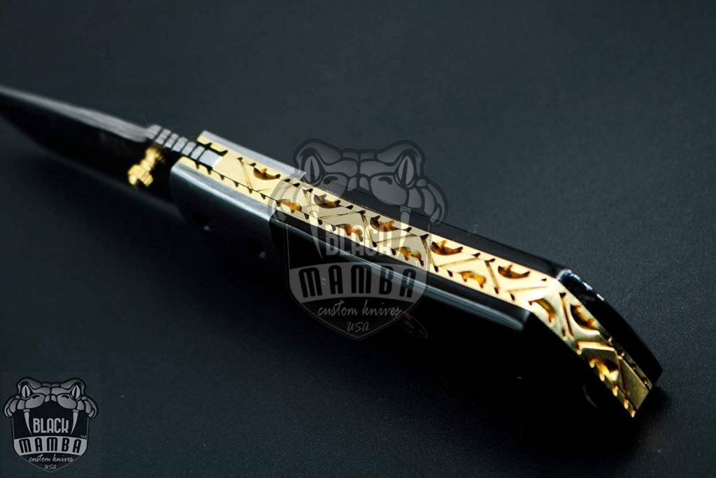 BLACK MAMBA KNIVES Bmk-427 Beetle Damascus Steel Pocket Knife 7 Inches Long 3 Inches Blade 10 Ounce Damascus Hunting Pocket Knife Hand Made World Class Knives USA Made - Image 7