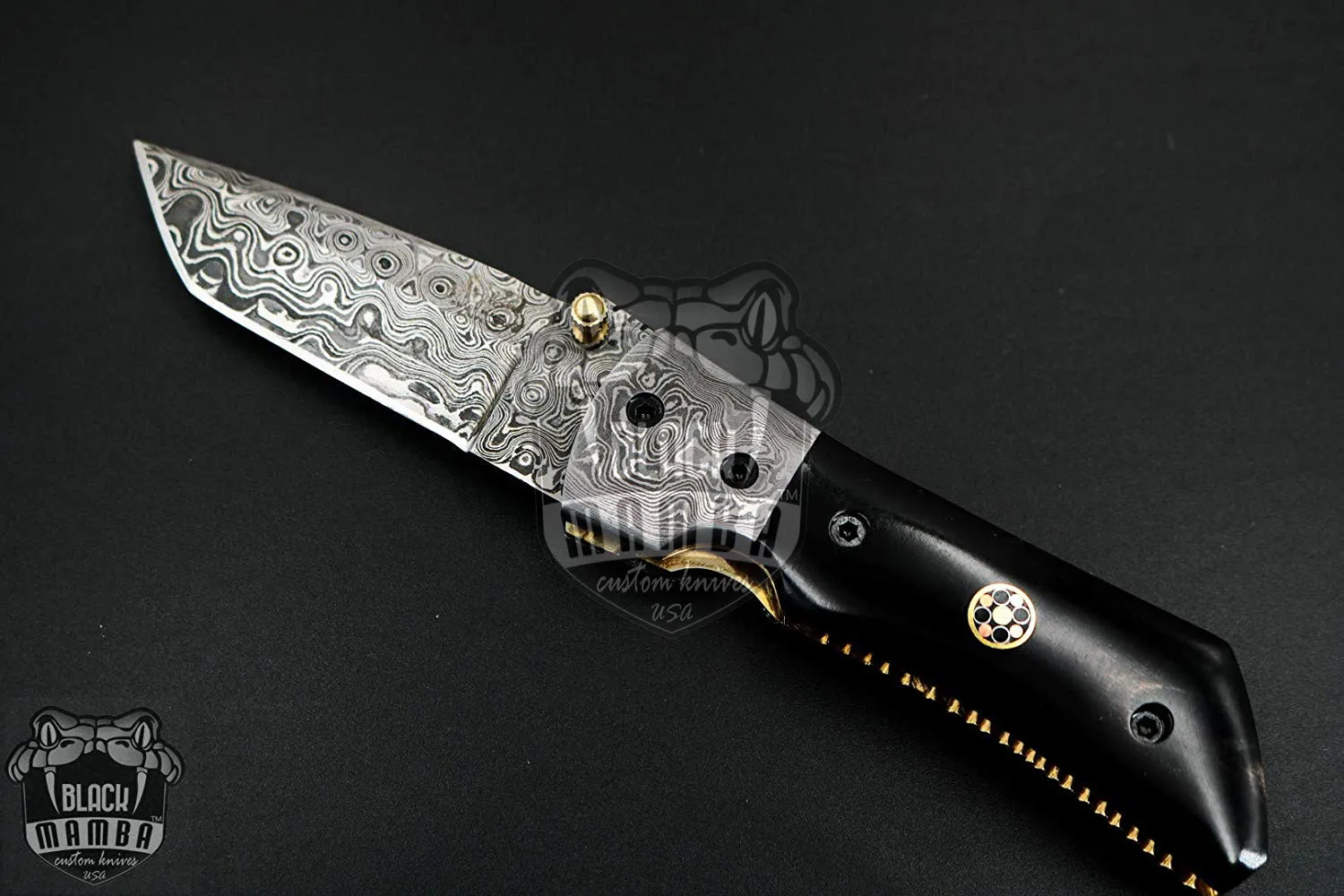 Beetle – Damascus Folding Pocket Knife, 7″ Overall - view 4