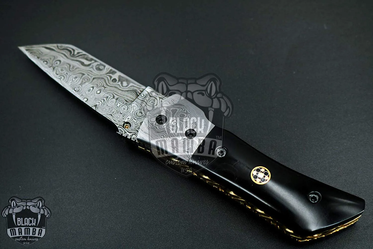 Beetle – Damascus Folding Pocket Knife, 7″ Overall - view 5