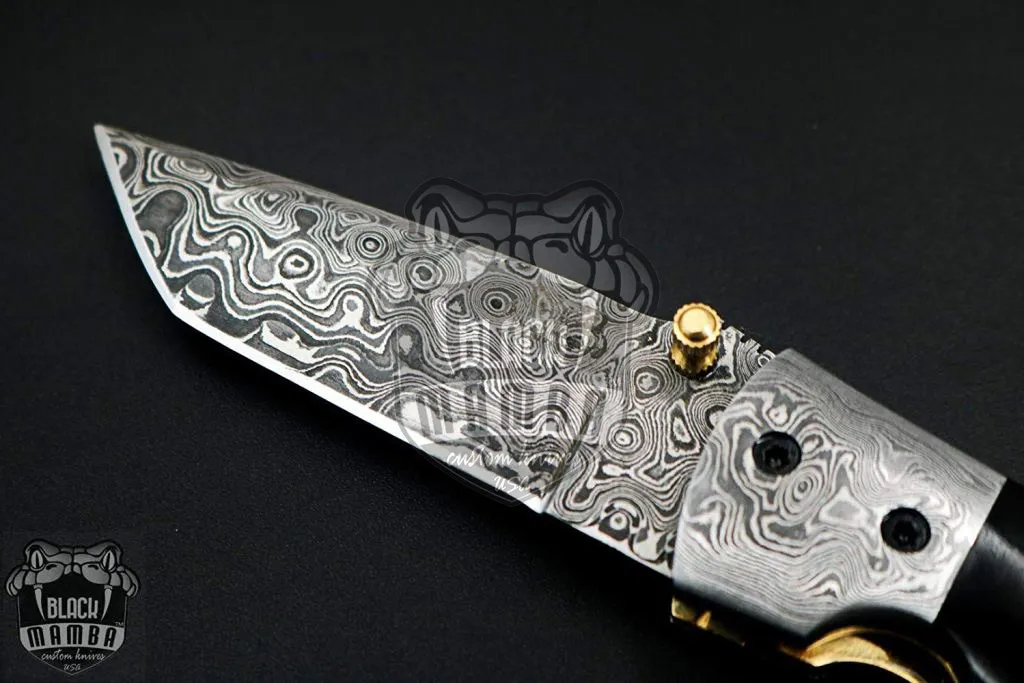 Beetle – Damascus Folding Pocket Knife, 7″ Overall - view 6