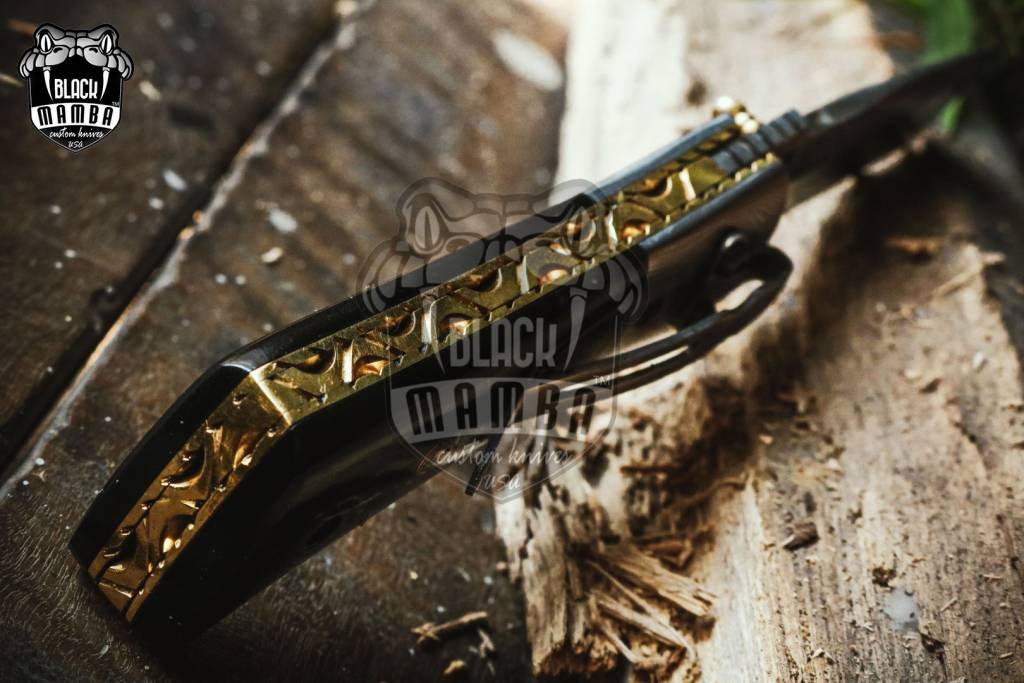 BLACK MAMBA KNIVES Bmk-427 Beetle Damascus Steel Pocket Knife 7 Inches Long 3 Inches Blade 10 Ounce Damascus Hunting Pocket Knife Hand Made World Class Knives USA Made - Image 10