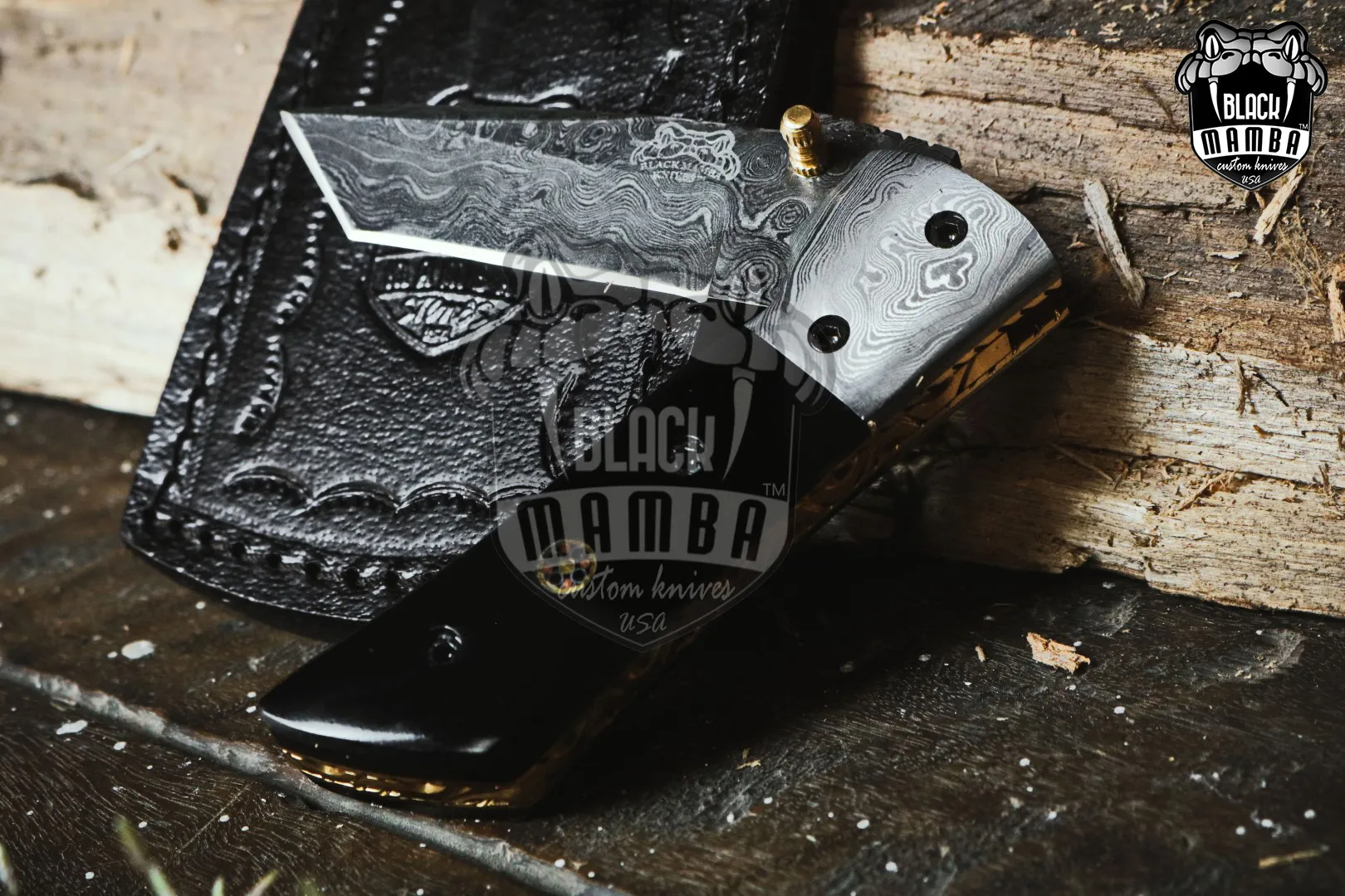 Beetle – Damascus Folding Pocket Knife, 7″ Overall - view 12