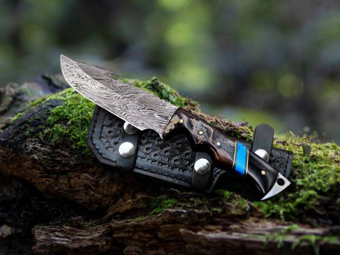 Bmk-167 Chihuahuan Snake 8.7 Inches Long 4.6 Inches Blade 5.6 Ounce Damascus Gut Hook Hunting Fixed Blade Knife Damascus Hand Made World Class USA Made