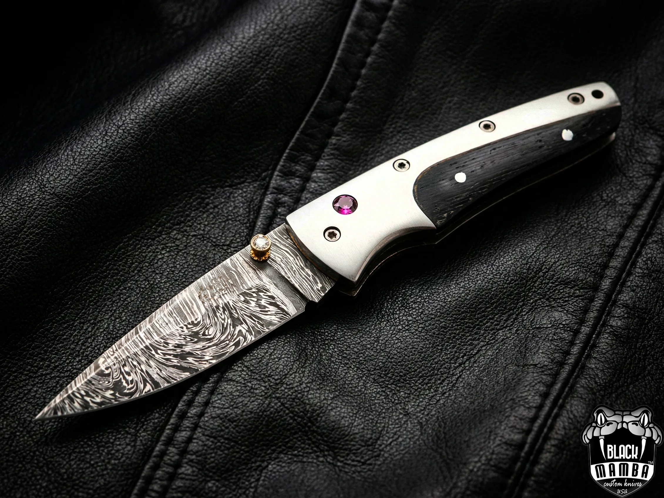 Ananke - Damascus Folding Pocket Knife - view 4