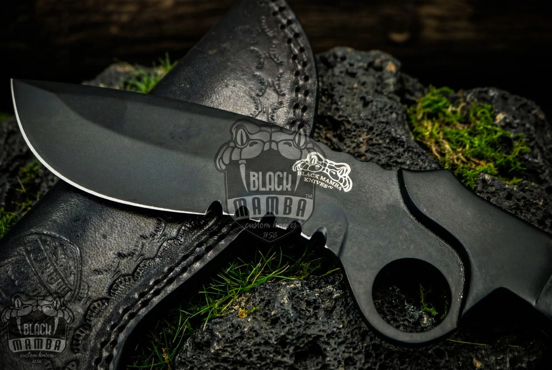 Hognose Snake - Damascus Hunting Knife, 12″ Overall - view 2