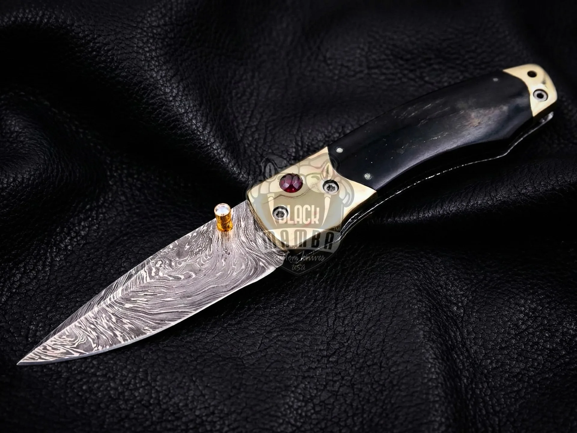 Gaea - Damascus Folding Pocket Knife, 7″ Overall, Wood Handle - view 5