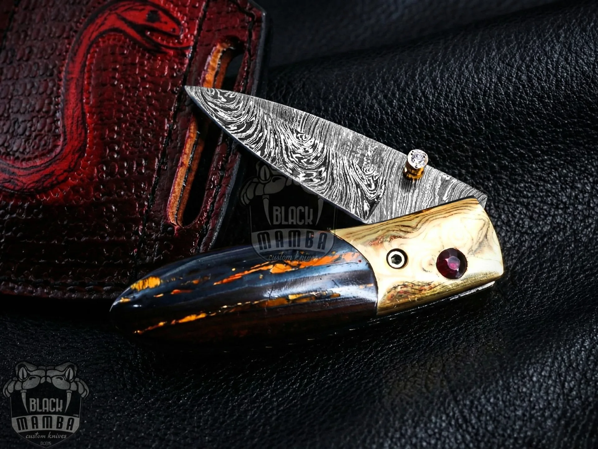 Ares - Damascus Folding Pocket Knife - view 10