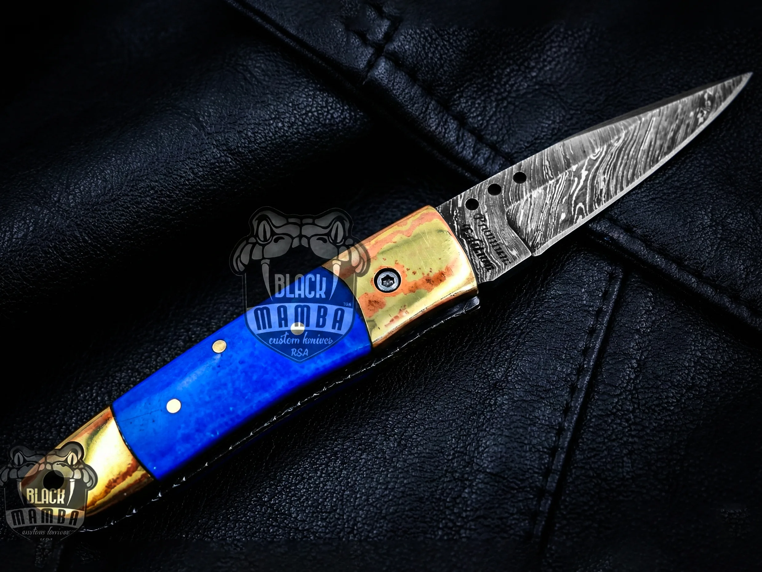 Poseidon - Damascus Folding Pocket Knife - view 5