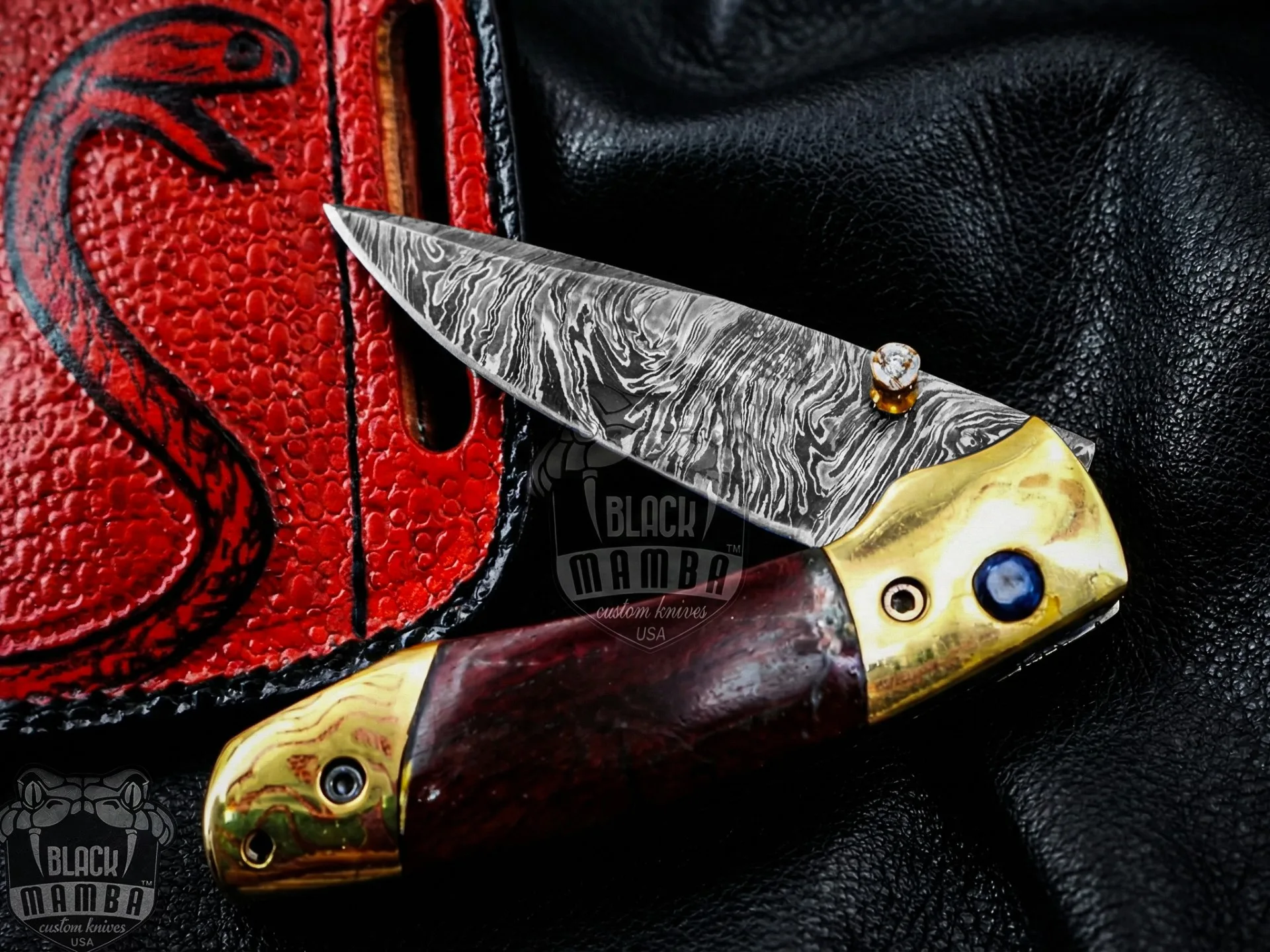 Hestia - Damascus Folding Pocket Knife, 7.5″ Overall