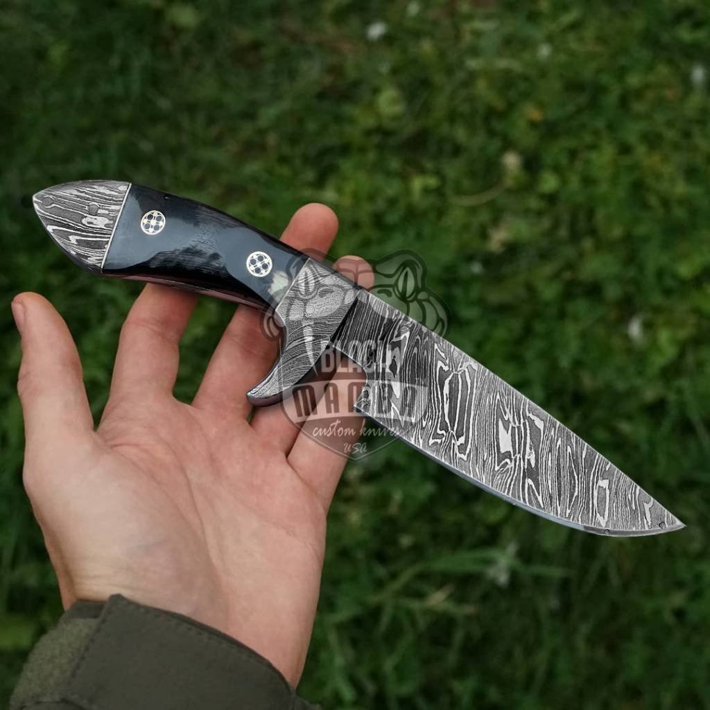 Bmk-169 Silver Boa Snake 9 Inches Long 4.7 Inches Blade 9.8 Ounce Damascus Steel Fixed Blade Hunting Knife Damascus Hand Made World Class Black Mamba Knives USA Made - Image 7