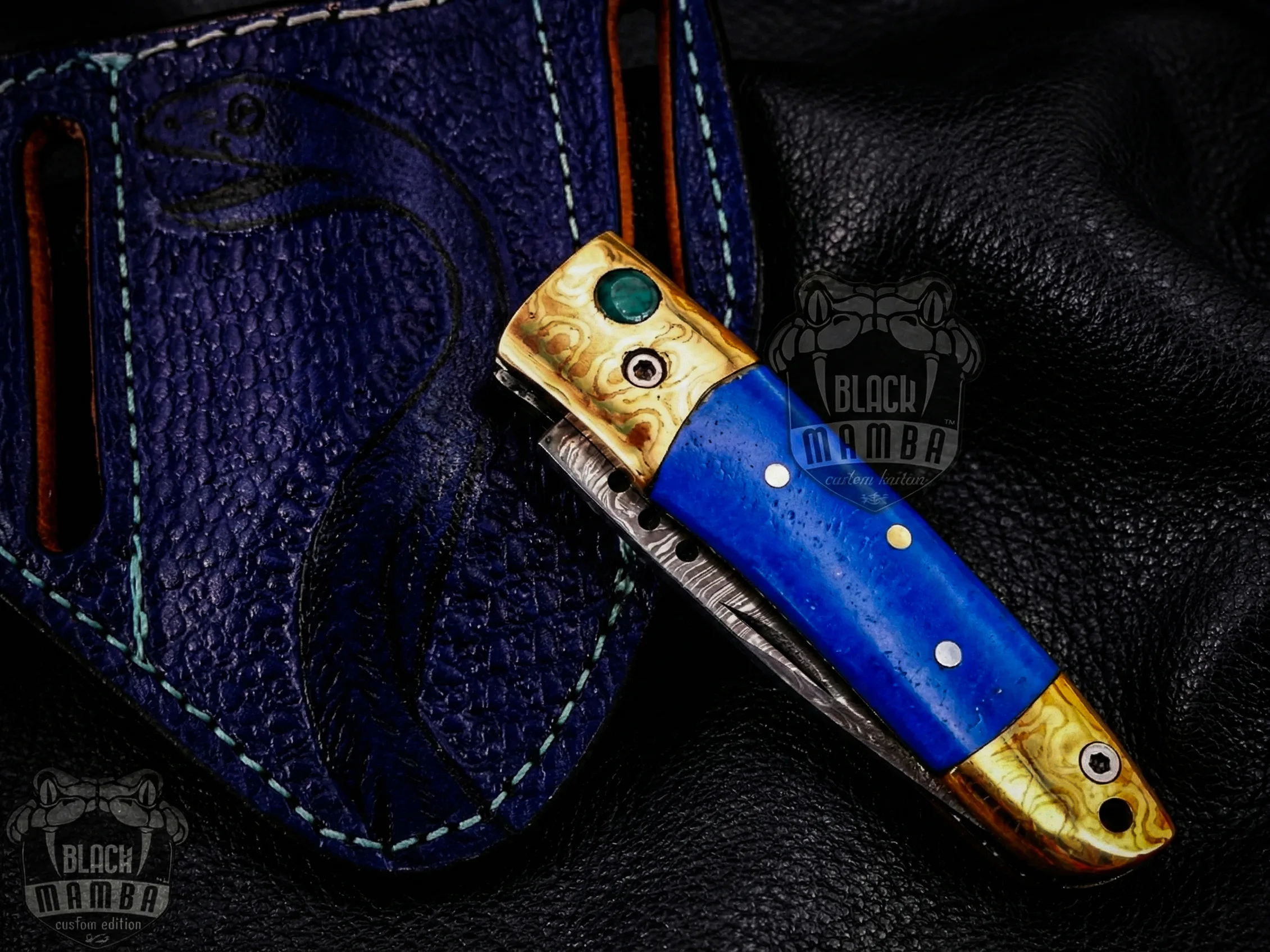 Poseidon - Damascus Folding Pocket Knife - view 7