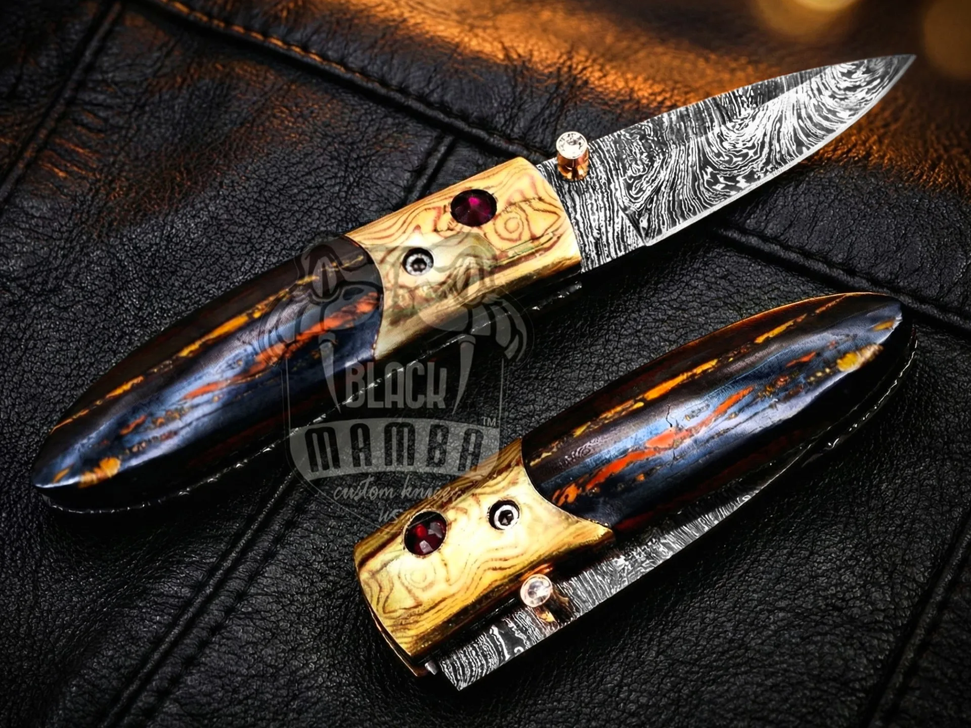 Ares - Damascus Folding Pocket Knife