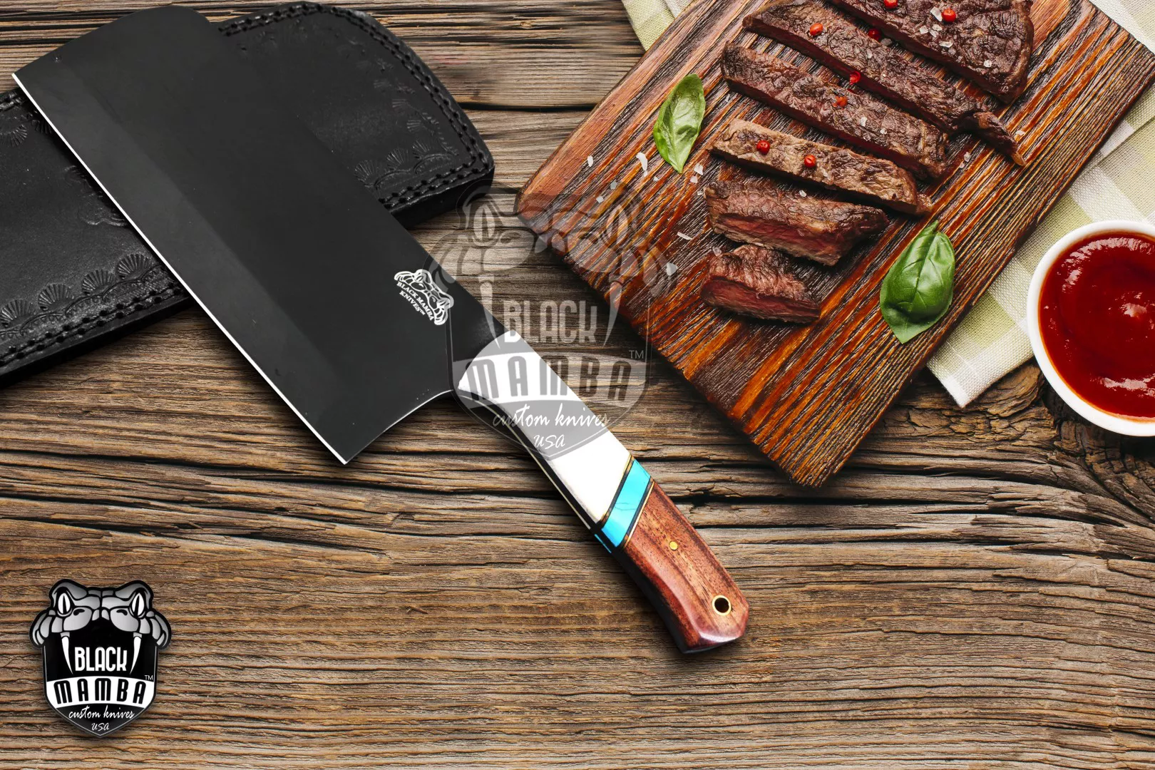 Qinling Panda - 440C Steel Cleaver, 12″ Overall