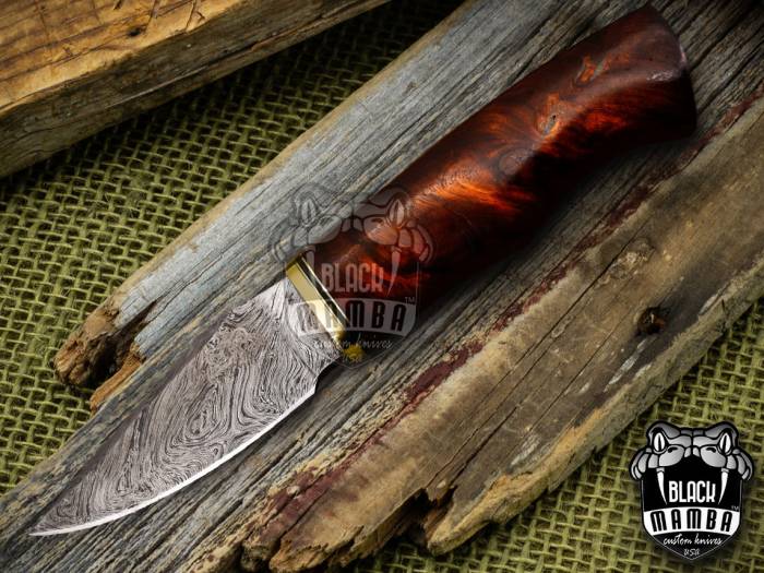 Bmk-172 Cottonmouth Knife Long 9.2 Blade 7 Ounce Damascus Steel Aero Blade Hunting Fixed Blade Knife Black mamba Hand Made World Class knives USA Made